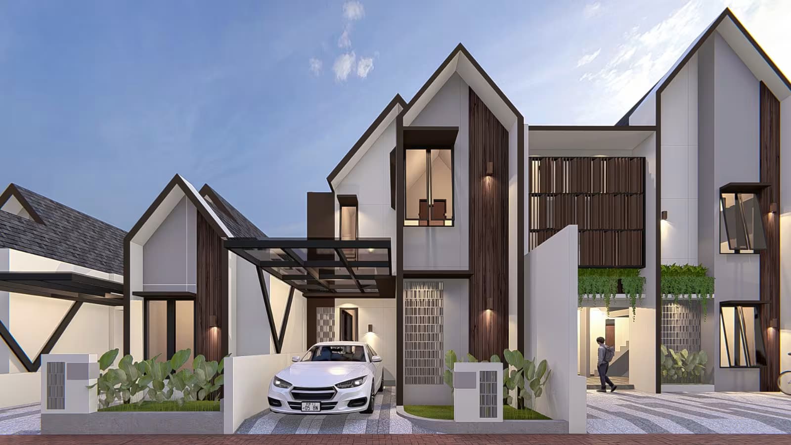 Tampak depan rumah modern Sapphire Serenity Adiwerna